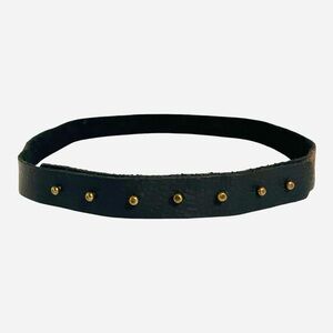 Vintage Black Genuine Leather Studded Belt